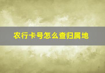 农行卡号怎么查归属地