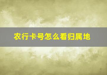 农行卡号怎么看归属地