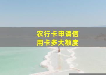 农行卡申请信用卡多大额度