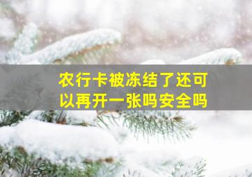 农行卡被冻结了还可以再开一张吗安全吗