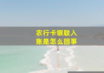 农行卡银联入账是怎么回事