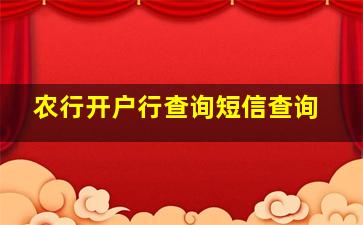 农行开户行查询短信查询