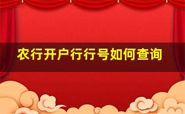 农行开户行行号如何查询