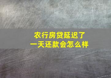 农行房贷延迟了一天还款会怎么样