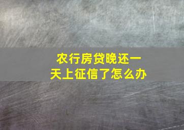 农行房贷晚还一天上征信了怎么办