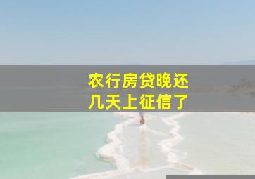 农行房贷晚还几天上征信了