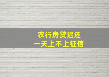 农行房贷迟还一天上不上征信