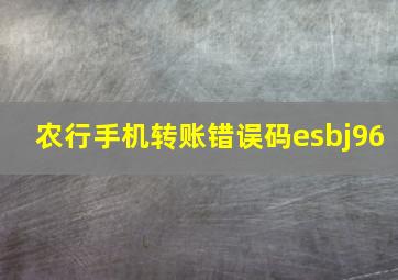 农行手机转账错误码esbj96