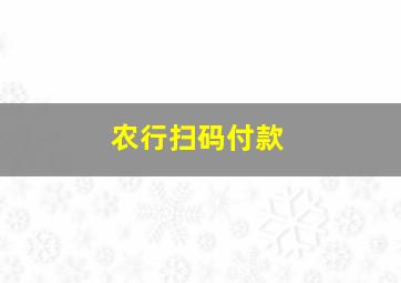 农行扫码付款