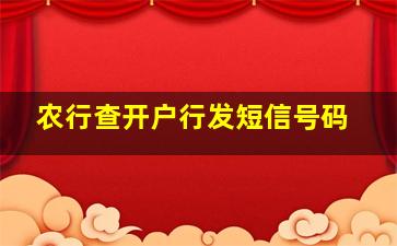 农行查开户行发短信号码