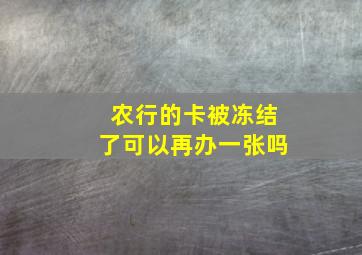 农行的卡被冻结了可以再办一张吗