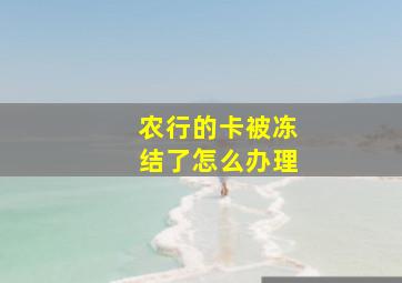 农行的卡被冻结了怎么办理