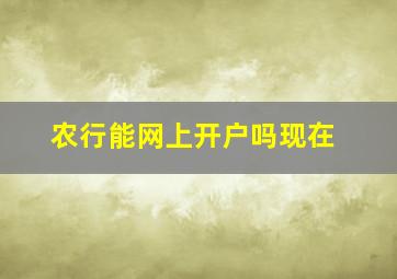 农行能网上开户吗现在