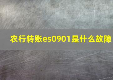 农行转账es0901是什么故障