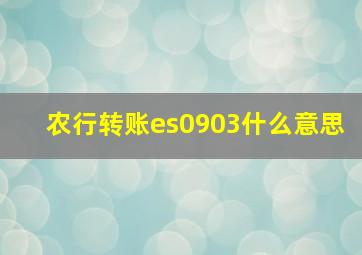 农行转账es0903什么意思