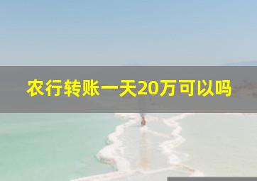 农行转账一天20万可以吗