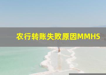 农行转账失败原因MMHS