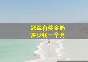 冠军有奖金吗多少钱一个月