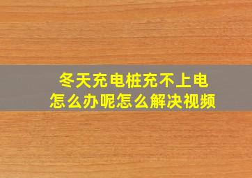 冬天充电桩充不上电怎么办呢怎么解决视频