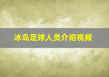 冰岛足球人员介绍视频