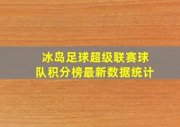 冰岛足球超级联赛球队积分榜最新数据统计