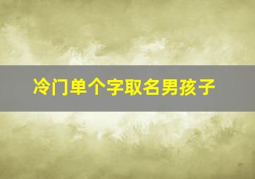 冷门单个字取名男孩子