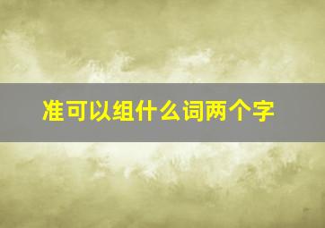 准可以组什么词两个字