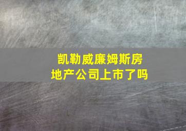 凯勒威廉姆斯房地产公司上市了吗