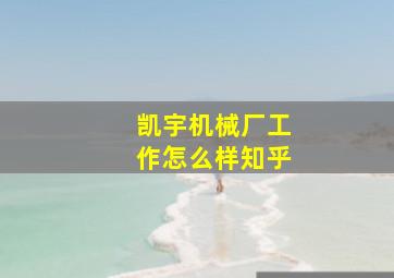 凯宇机械厂工作怎么样知乎