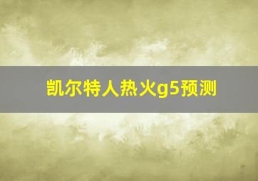 凯尔特人热火g5预测