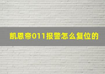 凯恩帝011报警怎么复位的