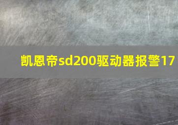 凯恩帝sd200驱动器报警17