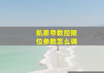 凯恩帝数控限位参数怎么调