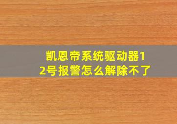 凯恩帝系统驱动器12号报警怎么解除不了