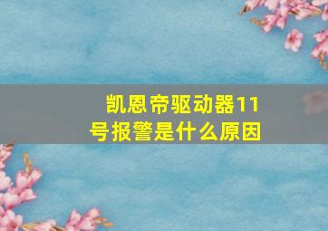 凯恩帝驱动器11号报警是什么原因