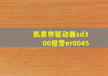 凯恩帝驱动器sd300报警er0045