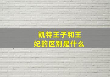 凯特王子和王妃的区别是什么