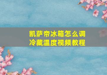 凯萨帝冰箱怎么调冷藏温度视频教程