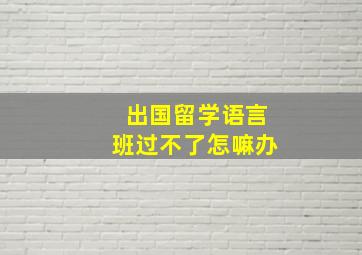 出国留学语言班过不了怎嘛办