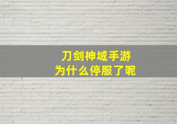 刀剑神域手游为什么停服了呢