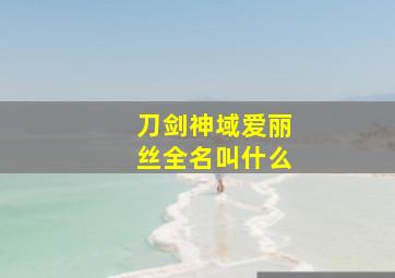 刀剑神域爱丽丝全名叫什么