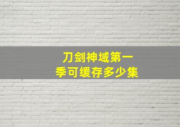 刀剑神域第一季可缓存多少集