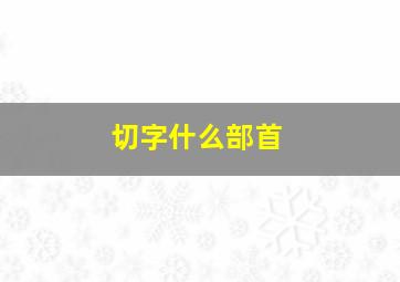 切字什么部首