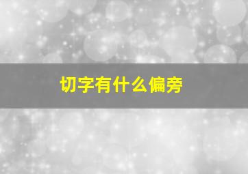 切字有什么偏旁