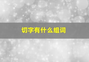 切字有什么组词