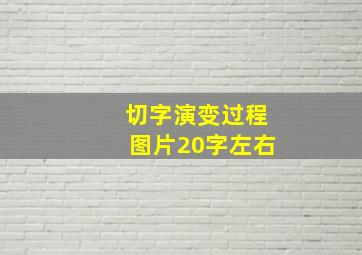 切字演变过程图片20字左右