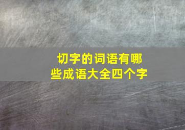 切字的词语有哪些成语大全四个字