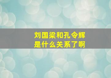 刘国梁和孔令辉是什么关系了啊