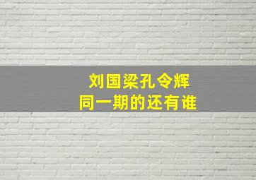 刘国梁孔令辉同一期的还有谁