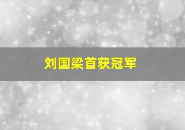 刘国梁首获冠军